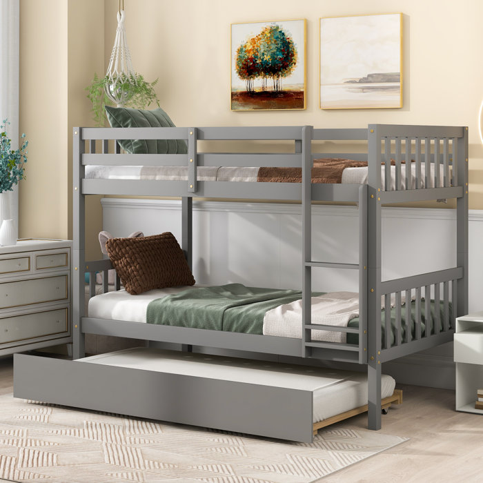 Harriet Bee Twin over Twin bunk bed with trundle & Reviews Wayfair